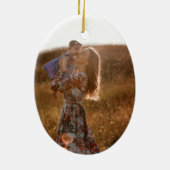 Mimi Bright Holly kerstfoto keramisch versierend Keramisch Ornament (Achterkant)