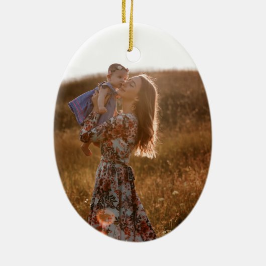 Mimi Bright Holly kerstfoto keramisch versierend Keramisch Ornament (Achterkant)