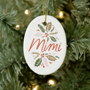 Mimi Bright Holly kerstfoto keramisch versierend Ornament