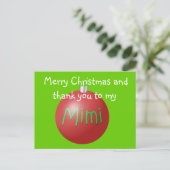Mimi Christmas ornament briefkaart (Staand voorkant)