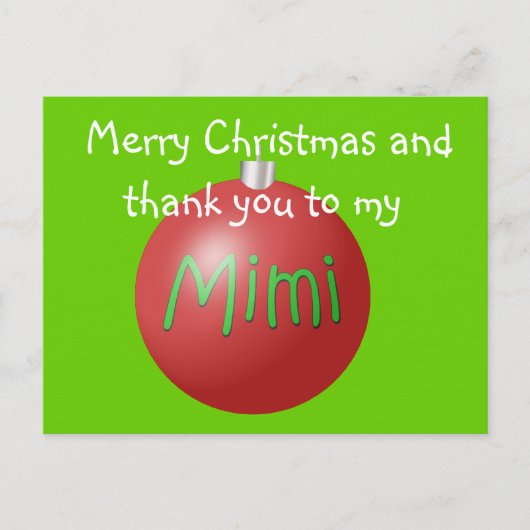 Mimi Christmas ornament briefkaart (Voorkant)