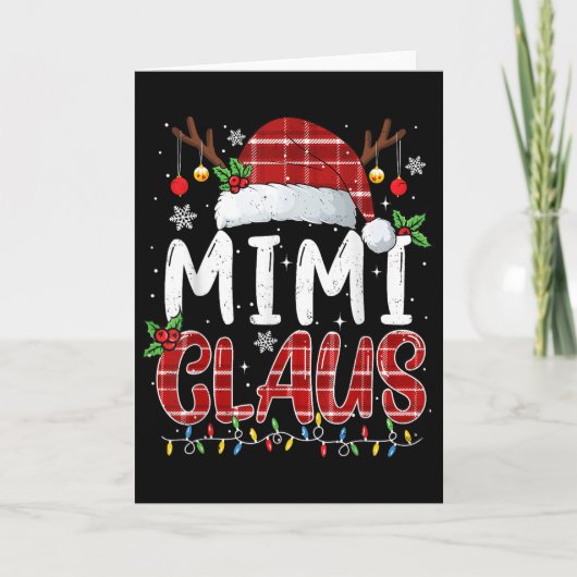 Mimi Claus Christmas Lights Pajama Family Matching Kaart (Voorkant)