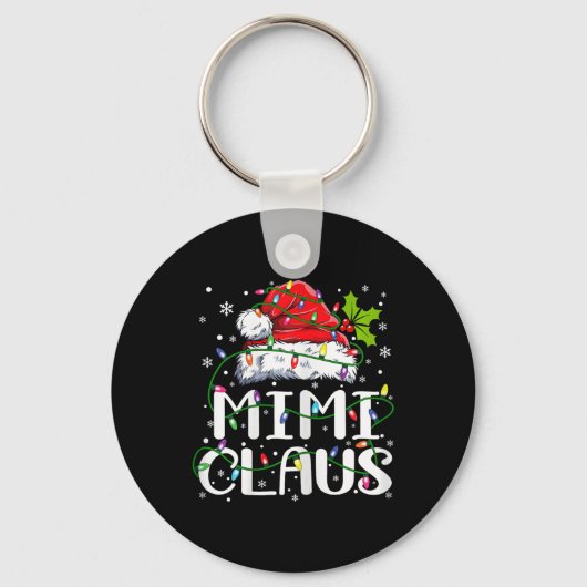 Mimi Claus Christmas Lights Pajama Family Matching Sleutelhanger (Voorkant)