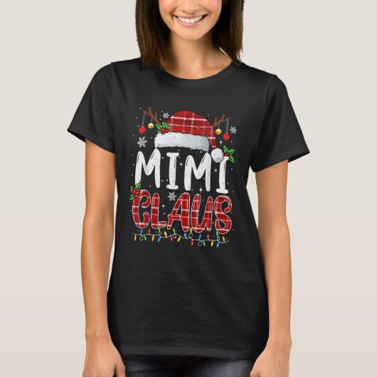 Mimi Claus Christmas Lights Pajama Family Matching T-shirt (Voorkant)