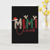 Mimi Claus Christmas Santa Hat Reindeer Grandma Gr Kaart (Gele Bloem)
