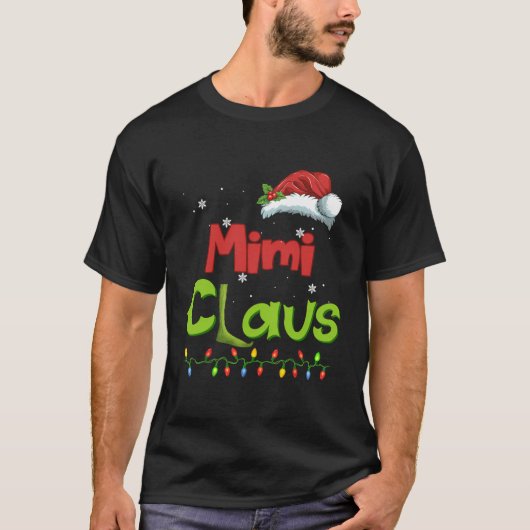 Mimi Claus Grappige Familie Santa Pyjama Kerstmis  T-shirt (Voorkant)