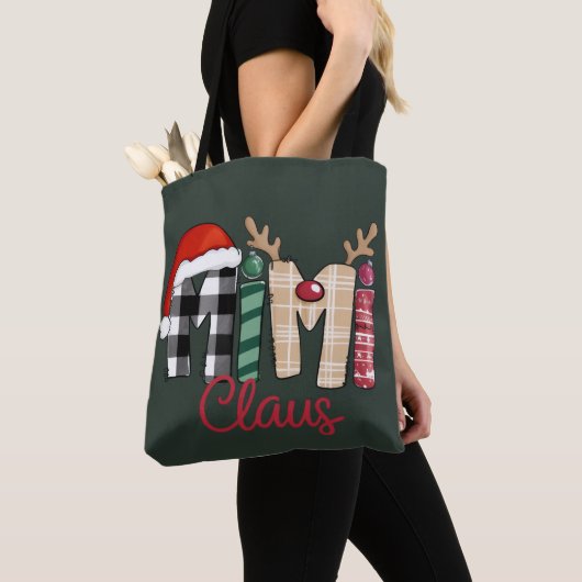 Mimi Claus Kerstmis Oma Cadeau Xmas Tote Bag (Dichtbij)