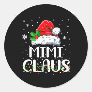 Mimi Claus kerstpajama familie komt overeen met de Ronde Sticker