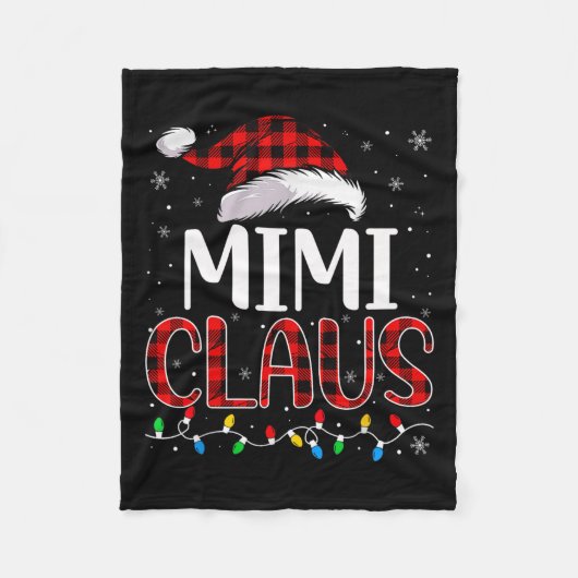 Mimi Claus Kerstverlichting Overeenkomend Familie Fleece Deken (Voorkant)