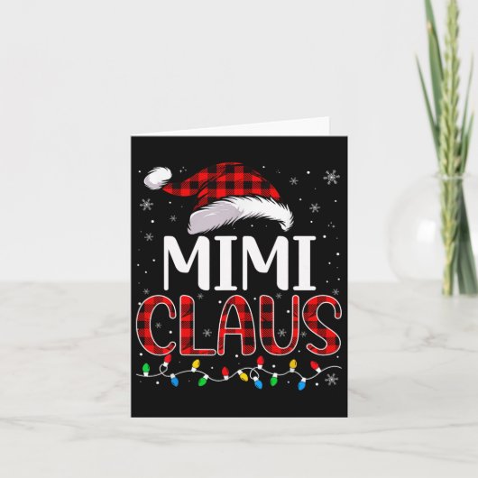 Mimi Claus Kerstverlichting Overeenkomend Familie  Kaart (Voorkant)