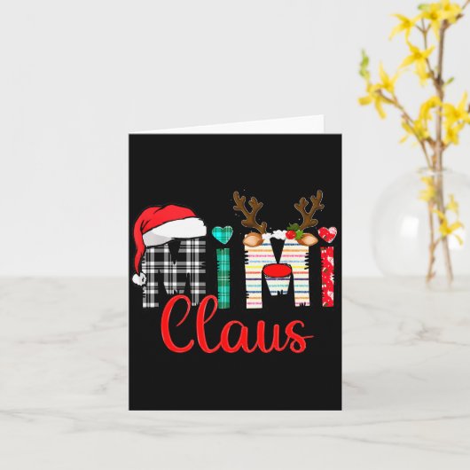 Mimi Claus Reindeer Christmas  Kaart (Gele Bloem)