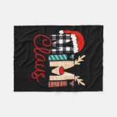 Mimi Claus Rendier Kerstmis Fleece Deken (Voorkant (Horizontaal))