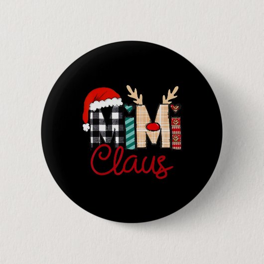 Mimi Claus Rendier Kerstmis Ronde Button 5,7 Cm (Voorkant)