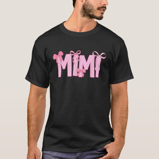 Mimi Coquette Bow Roze Esthetische Moederdag Mimi T-shirt (Voorkant)