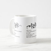Mimi Definitie Oma Script Hart Minimaal Grappig Koffiemok (Voorkant links)