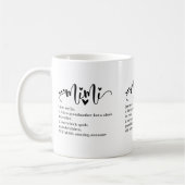 Mimi Definitie Oma Script Hart Minimaal Grappig Koffiemok (Links)