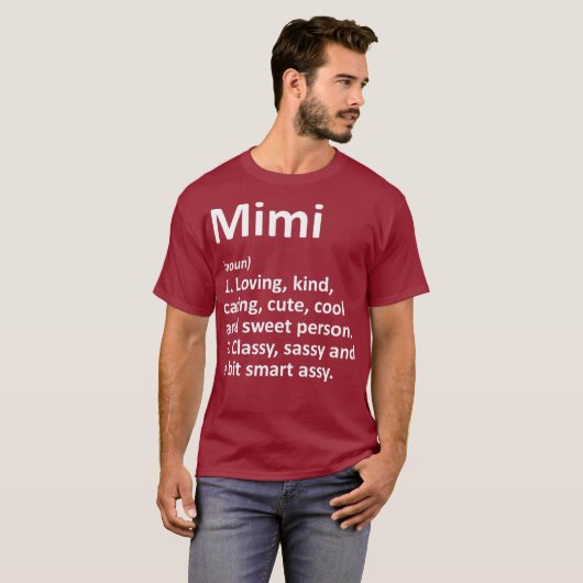 MIMI Definition Persoonlijke naam Funny Birthday T-shirt (Voorkant volledig)