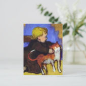 Mimi en haar kat door Paul Gauguin Briefkaart (Staand voorkant)