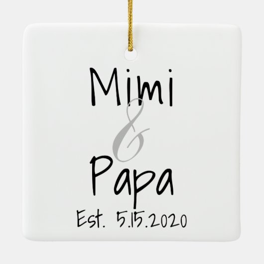 Mimi en Papa First Grandchild Ornament (Achterkant)