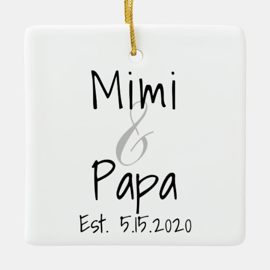 Mimi en Papa First Grandchild Ornament (Voorkant)