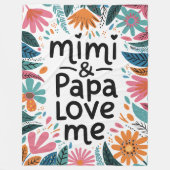Mimi en Papa houden van me Fleece Deken (Voorkant)