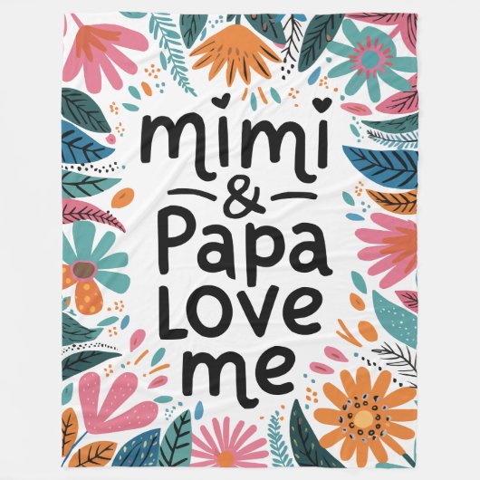 Mimi en Papa houden van me Fleece Deken (Voorkant)