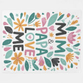 Mimi en Papa houden van me Fleece Deken (Voorkant (Horizontaal))