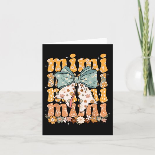 Mimi Floral Coquette Bow Moederdag Vrouwen Oma Kaart (Voorkant)