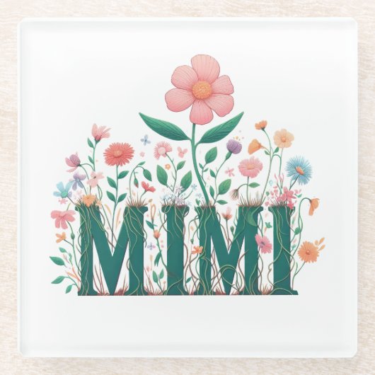 Mimi Floral Glazen Onderzetter (Voorkant)