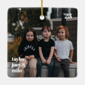 Mimi Foto Kerstboom Keramisch Ornament (Achterkant)