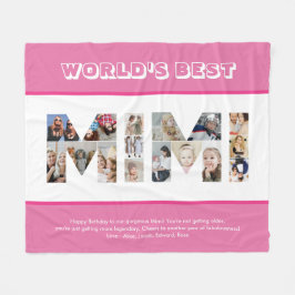 Mimi fotocollage brief uitsnede oma verjaardag fleece deken