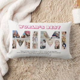 Mimi fotocollage brief uitsnede oma verjaardag kussen