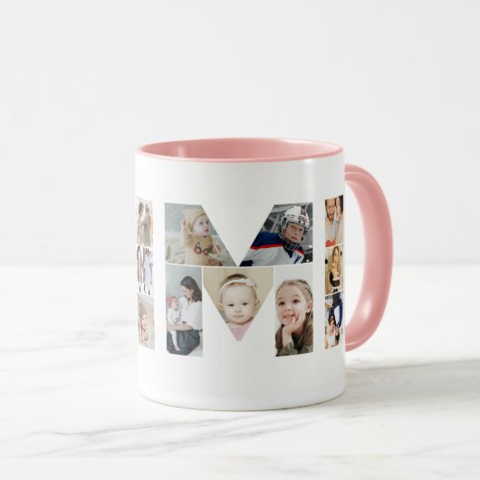 Mimi fotocollage brief uitsnede oma verjaardag mok (Voorkant rechts)