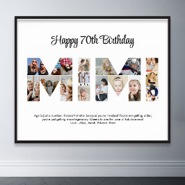 Mimi fotocollage brief uitsnede oma verjaardag poster