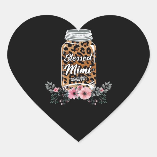Mimi Gift | Blessed Mimi Flower Gift Mimi Lover Hart Sticker (Voorkant)