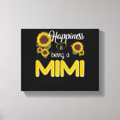 Mimi Gift | Geluk is een MiMi-zonnebloem Canvas Afdruk (Voorkant)