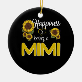 Mimi Gift | Geluk is een MiMi-zonnebloem Keramisch Ornament