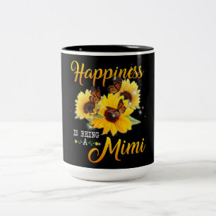 Mimi Gift   Geluk is een mimi-zonnebloem Tweekleurige Koffiemok