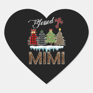 Mimi Gift   Gezegende Mimi-kerstboom Mimi Lover Hart Sticker