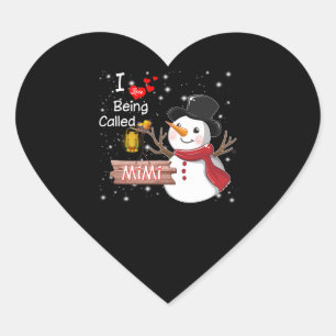 Mimi Gift Ik vind het heerlijk om Mimi Sneeuwman Hart Sticker