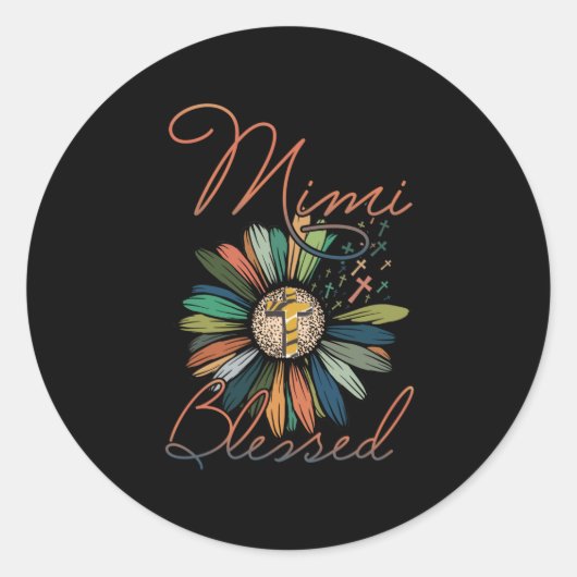 Mimi Gift | Mimi Blessed Flower Colorful Ronde Sticker (Voorkant)