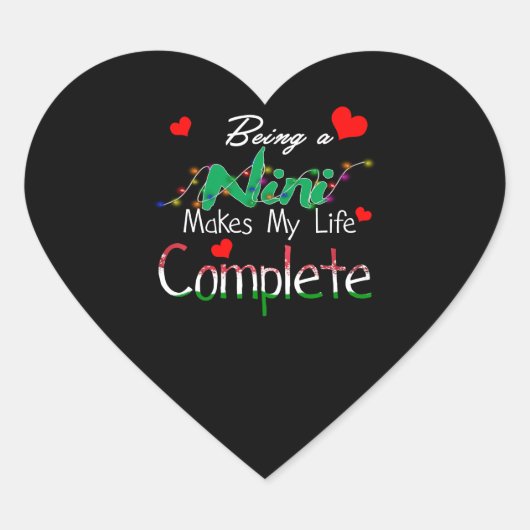 Mimi Gift | NiNi zijn maakt mijn leven compleet Hart Sticker (Voorkant)