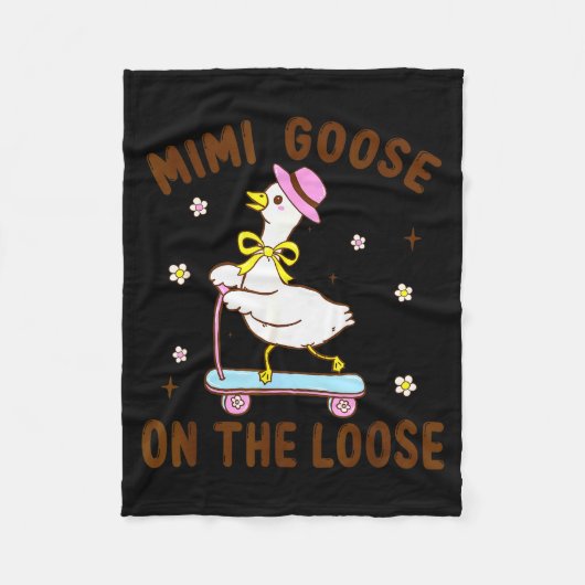 Mimi Goose On The Loose Funny Birthday Matching Fa Fleece Deken (Voorkant)