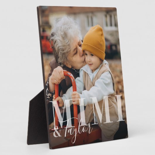 Mimi & Grandchild Script Naam Foto Bewaaradres Fotoplaat (Zijkant)