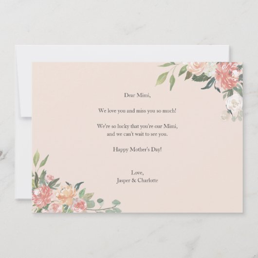 Mimi Grandmoeder Moederdag Flat Photo Card (Achterkant)