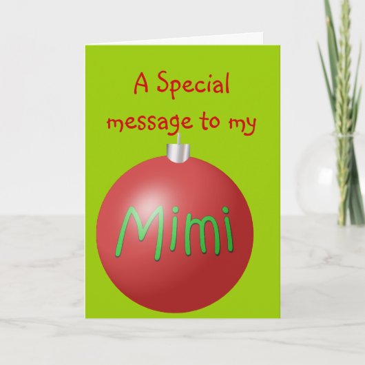 Mimi het ornamentkaart van Kerstmis Feestdagen Kaart (Voorkant)