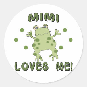 Mimi houdt van me kikker ronde sticker