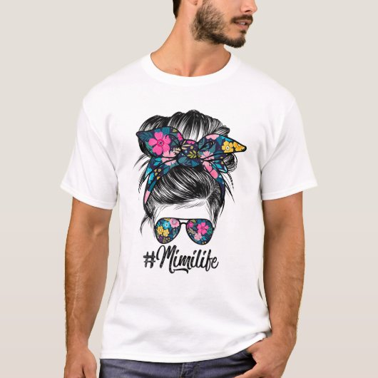 Mimi Life Messy Hair Bun T-shirt (Voorkant)