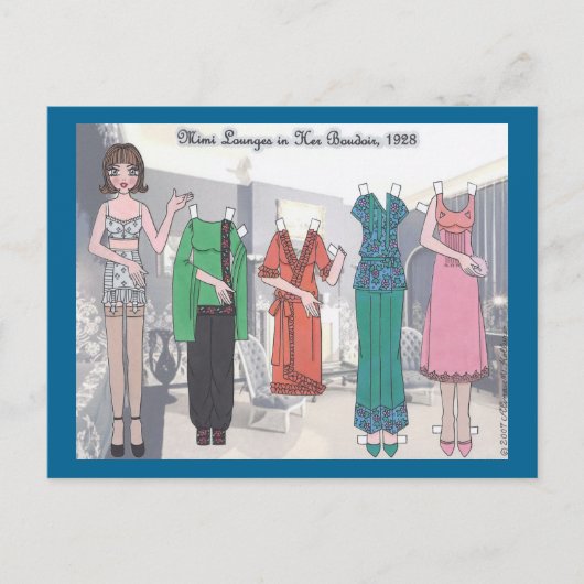 Mimi Lounges in haar Briefkaart met een dolle-boei (Voorkant)