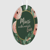 Mimi Love Floral Berry Roos met Foto Ornament (voorkant)